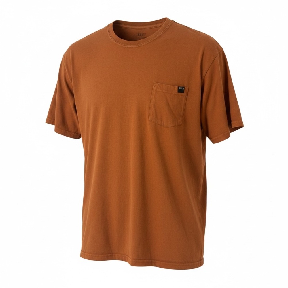 5.11 Tactical Mens‎ Short Sleeve Pocket T-Shirt Burnt Orange Cotton XL